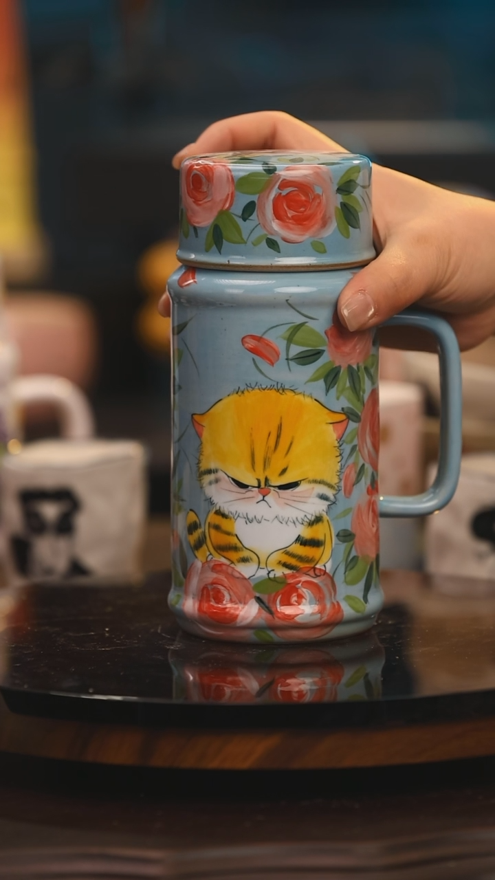 【闪购商品】杯子景德镇设计师釉下彩绘陶瓷