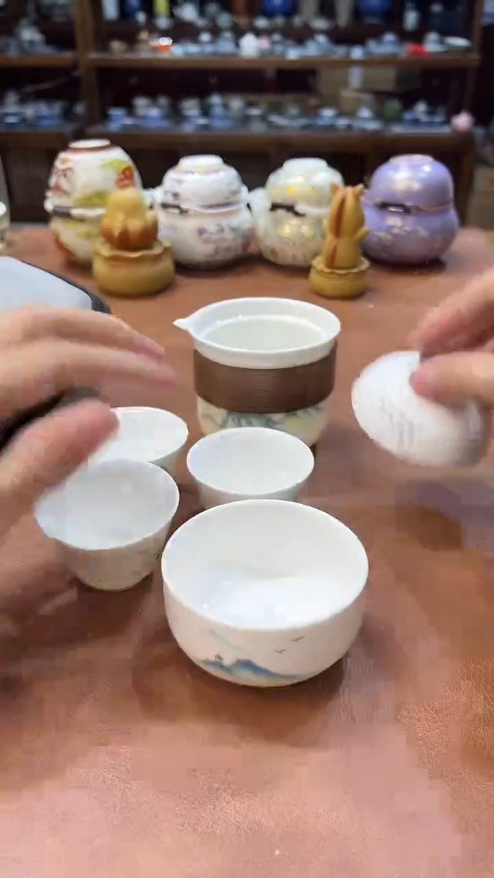 真的很便宜会开片的旅行茶具