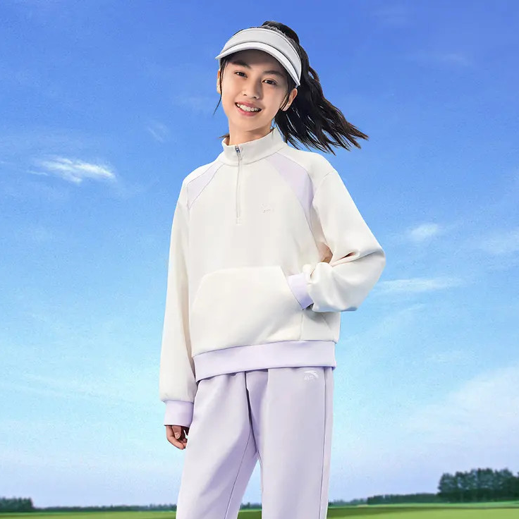 【女童专享价】安踏儿童女大童针织套头衫25秋季运动卫衣362547703