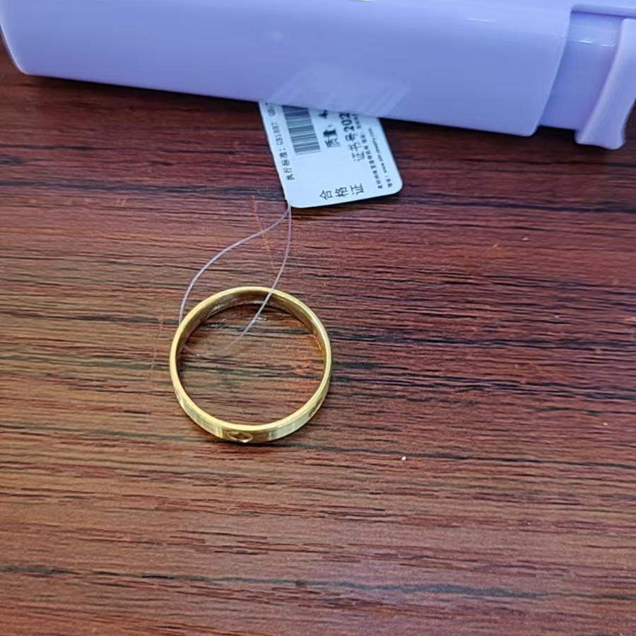 红飞珠宝足金戒指