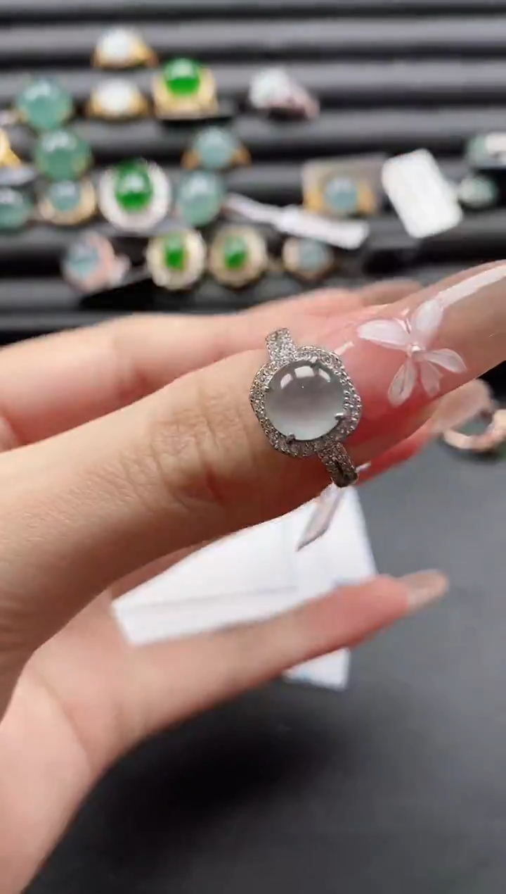 【闪购商品】翡翠戒指银S925镶嵌51511