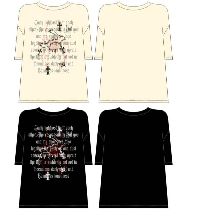 小福云朵原创T20 夏季涂鸦辣妹印花设计宽松慵懒T恤女新款上衣潮