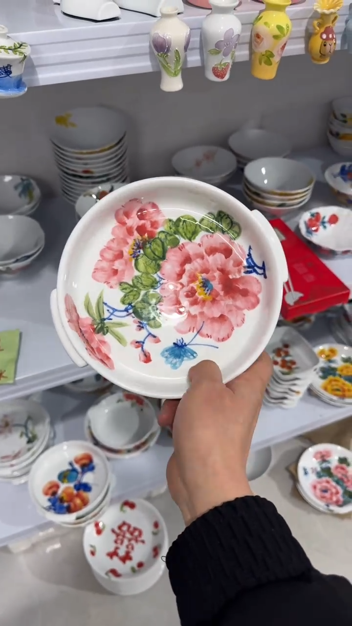 摆件陶瓷添*景德镇高温瓷（双耳年糕盘）