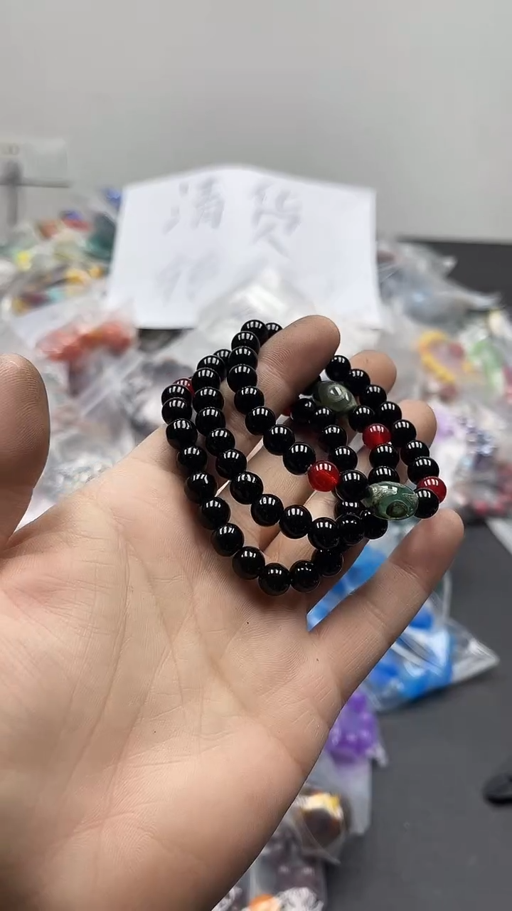 【闪购商品】黑曜岩手链未镶嵌53