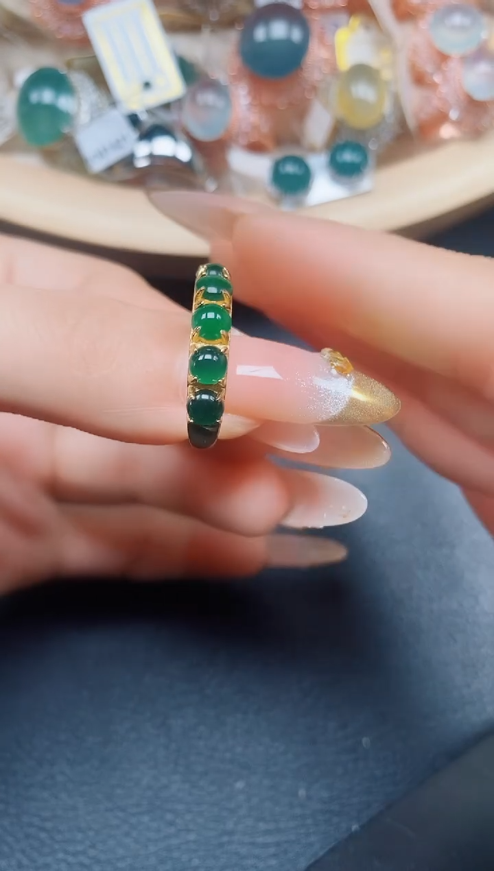 【闪购商品】翡翠戒指银S925镶嵌翡翠