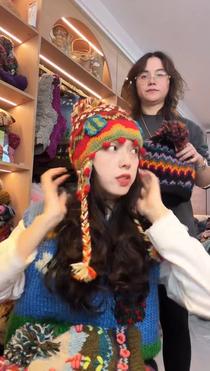 羊毛美利奴叠叠福气护耳帽