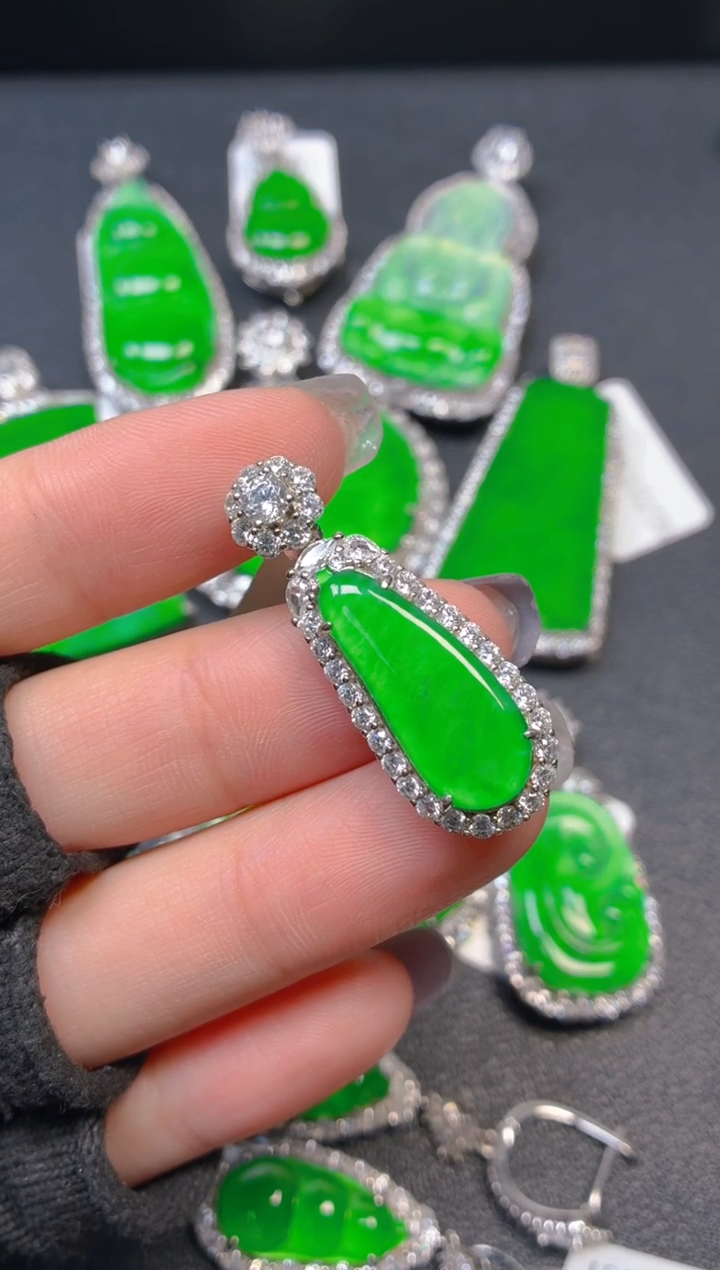 吊坠(不含链)银S925镶嵌翡翠1