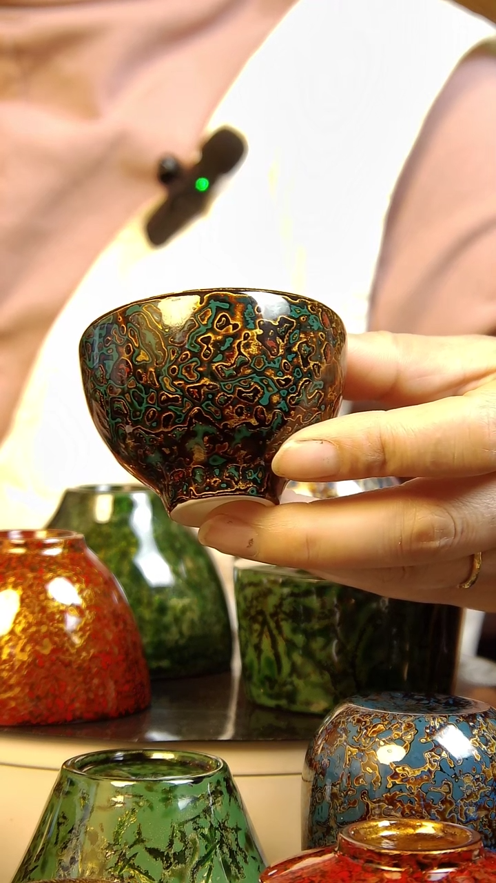 【闪购商品】大漆瓷胎犀皮去工艺主人杯
