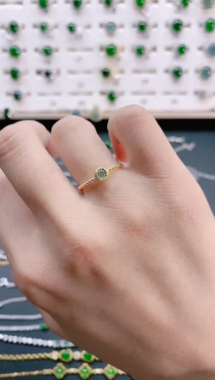 【闪购商品】翡翠戒指银S925镶嵌天然翡翠