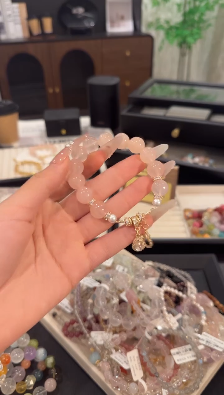 水晶手链合金粉水晶x1943