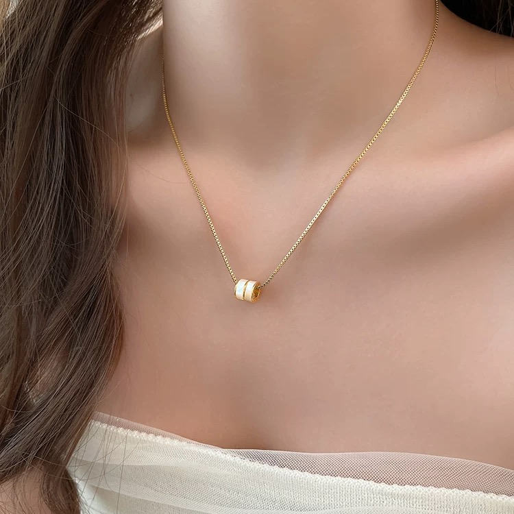 纯铜项链 小蛮腰滚珠项链女简约气质百搭小众锁骨链