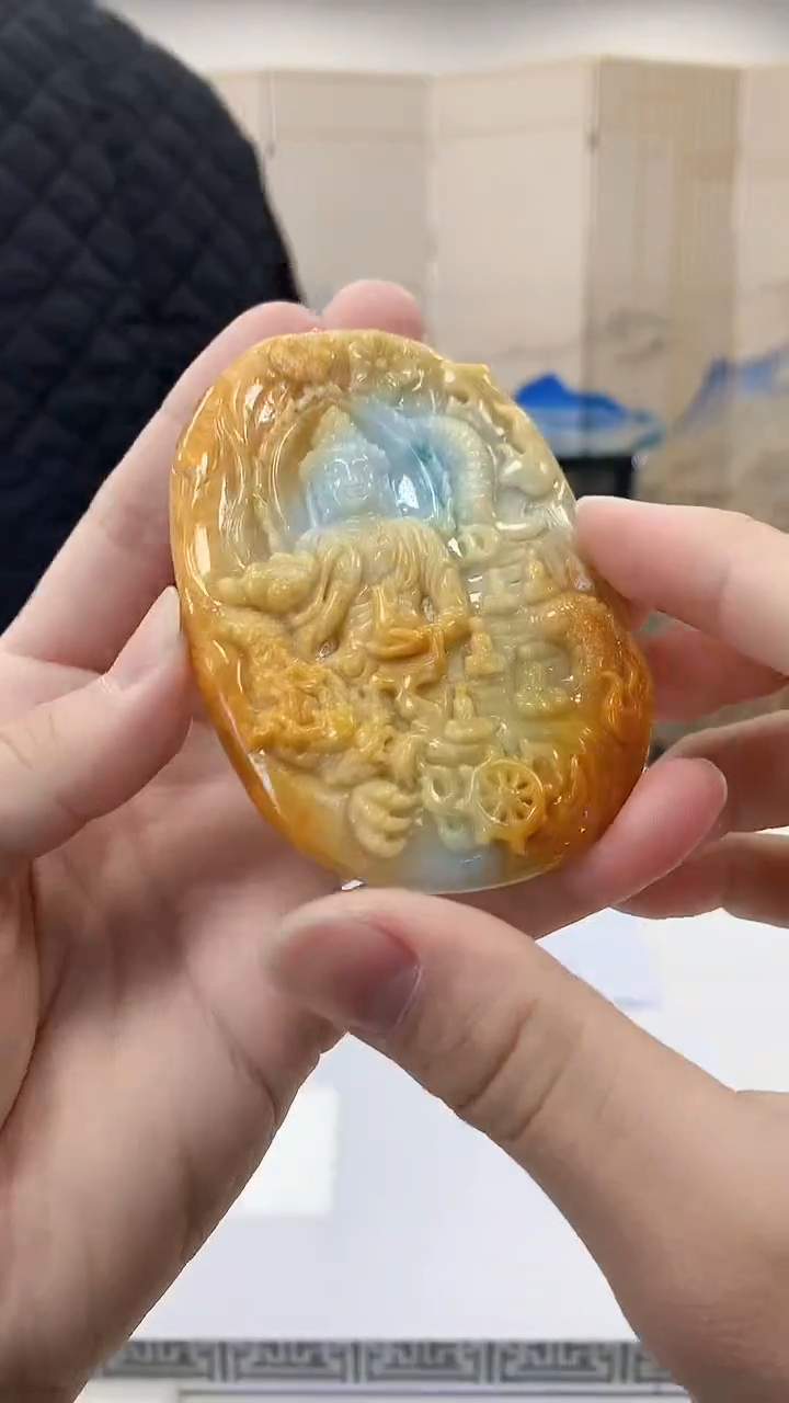 【闪购商品】定制翡翠未镶嵌4688bb-毛货挂件157