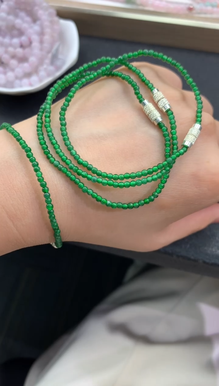 未镶嵌手串翡翠FC508 翡翠小米珠手串 多样性发其一