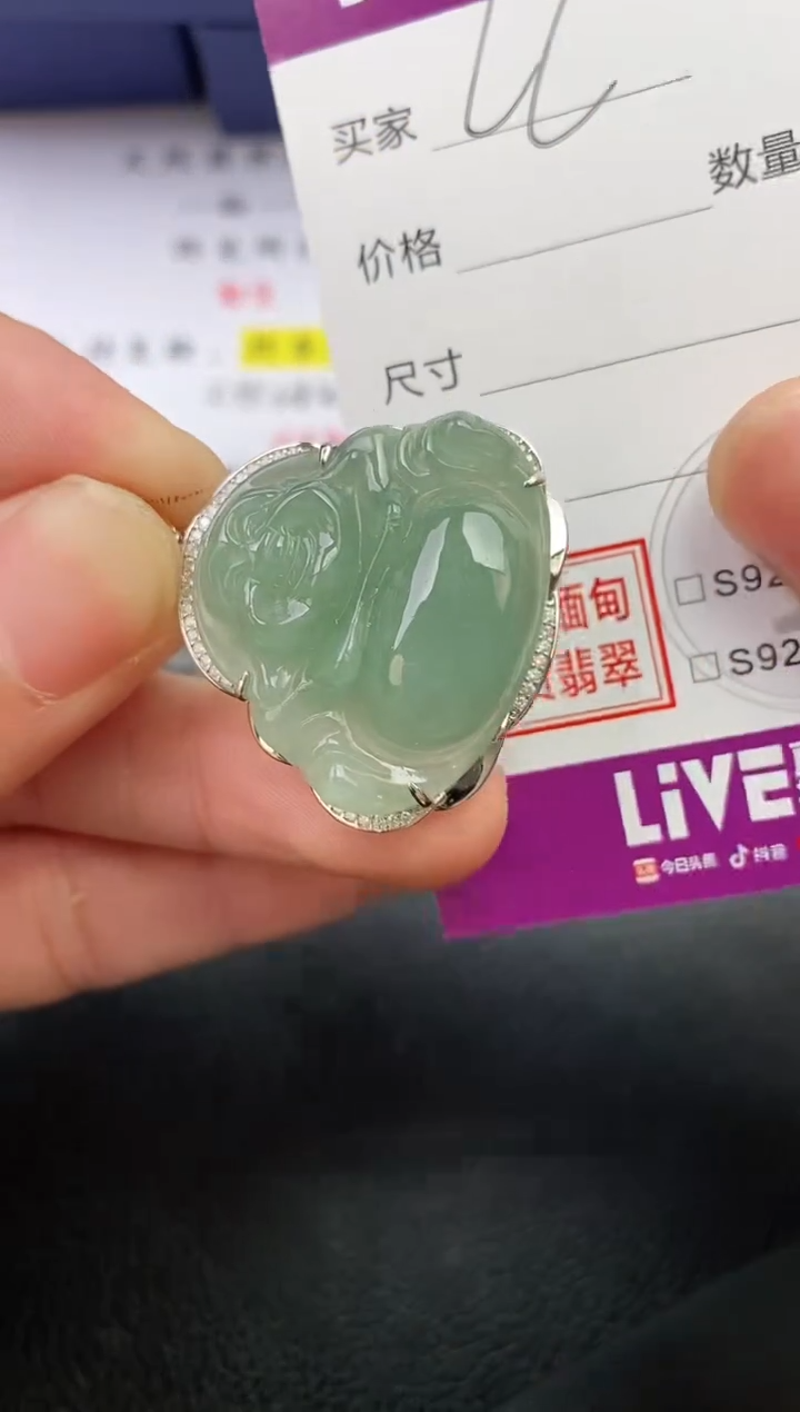 翡翠银S925镶嵌颈饰噜****.挂件