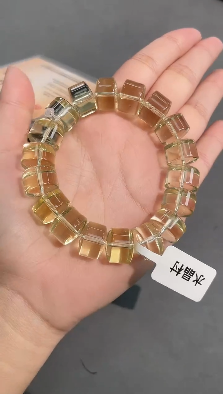 未镶嵌手链水晶4号利姆利亚黄水晶车轮单圈（多样性发其一）