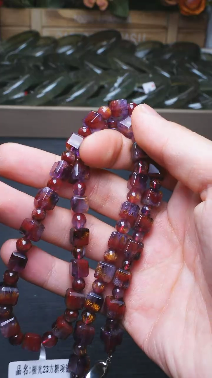 【闪购商品】水晶L015极光四色方糖项链未镶嵌多样性