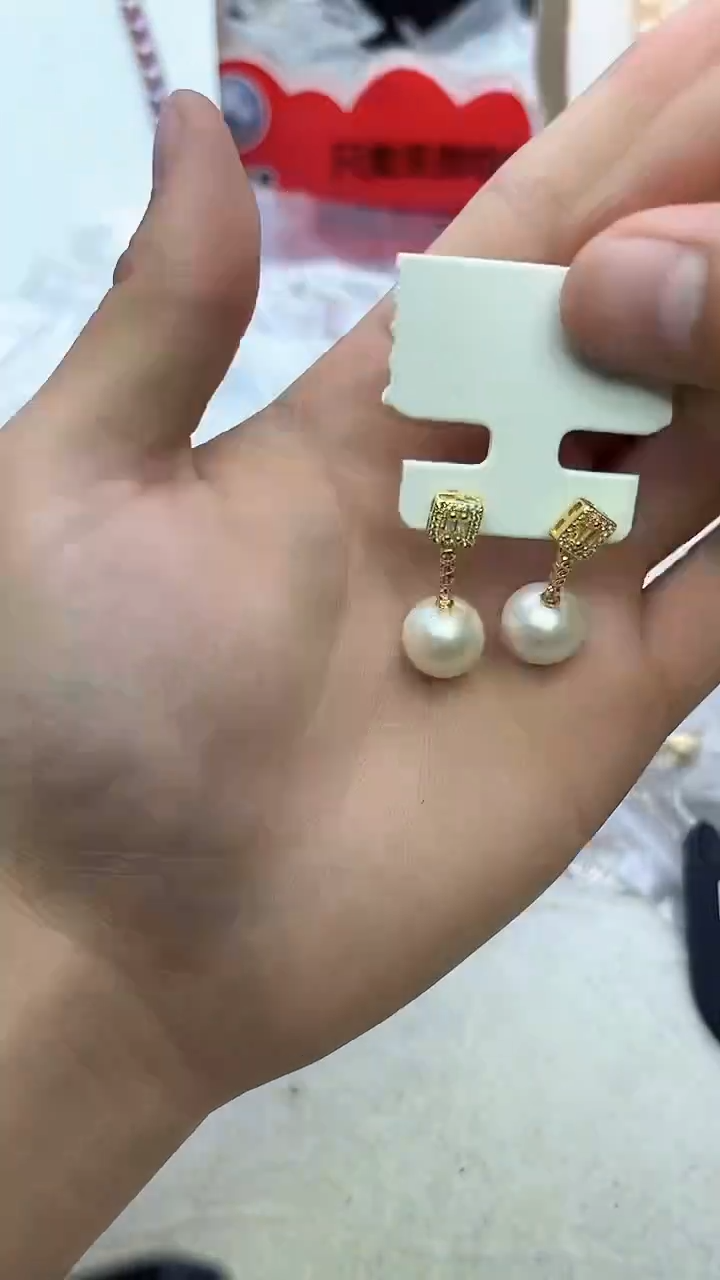 未镶嵌耳坠淡水珍珠白色系耳坠