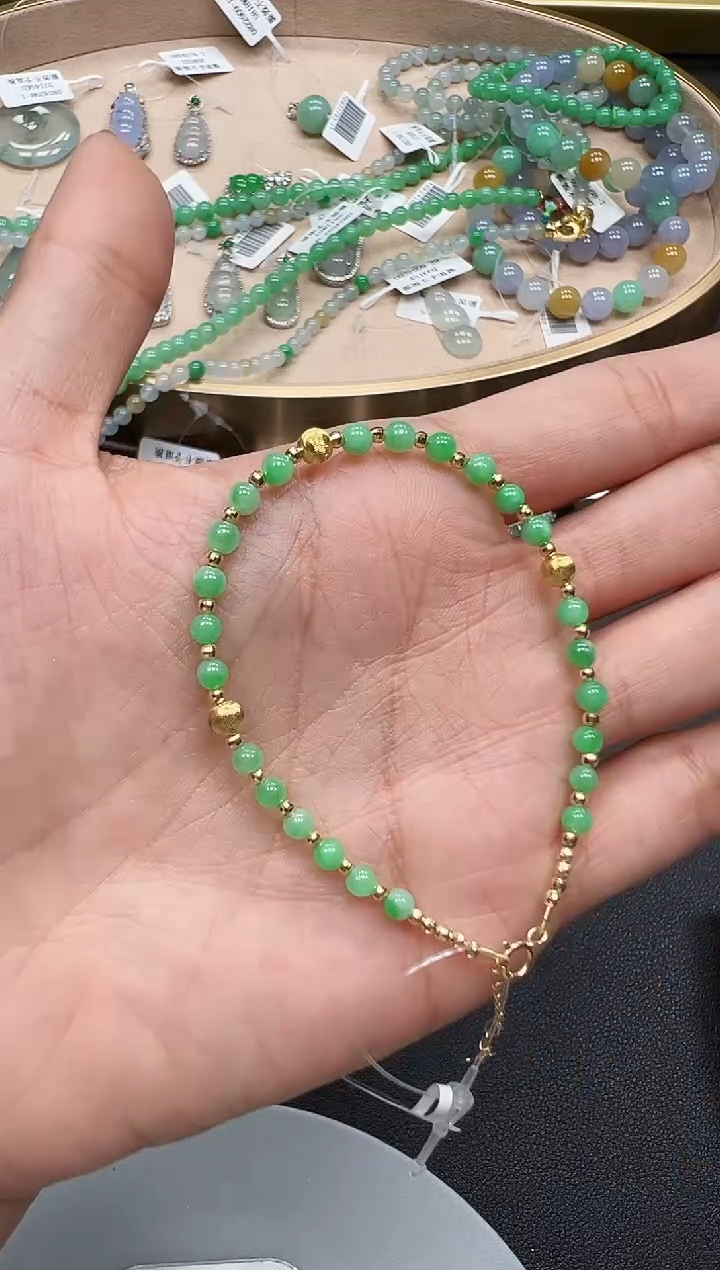 手链翡翠18K金镶嵌DFZ0825-286