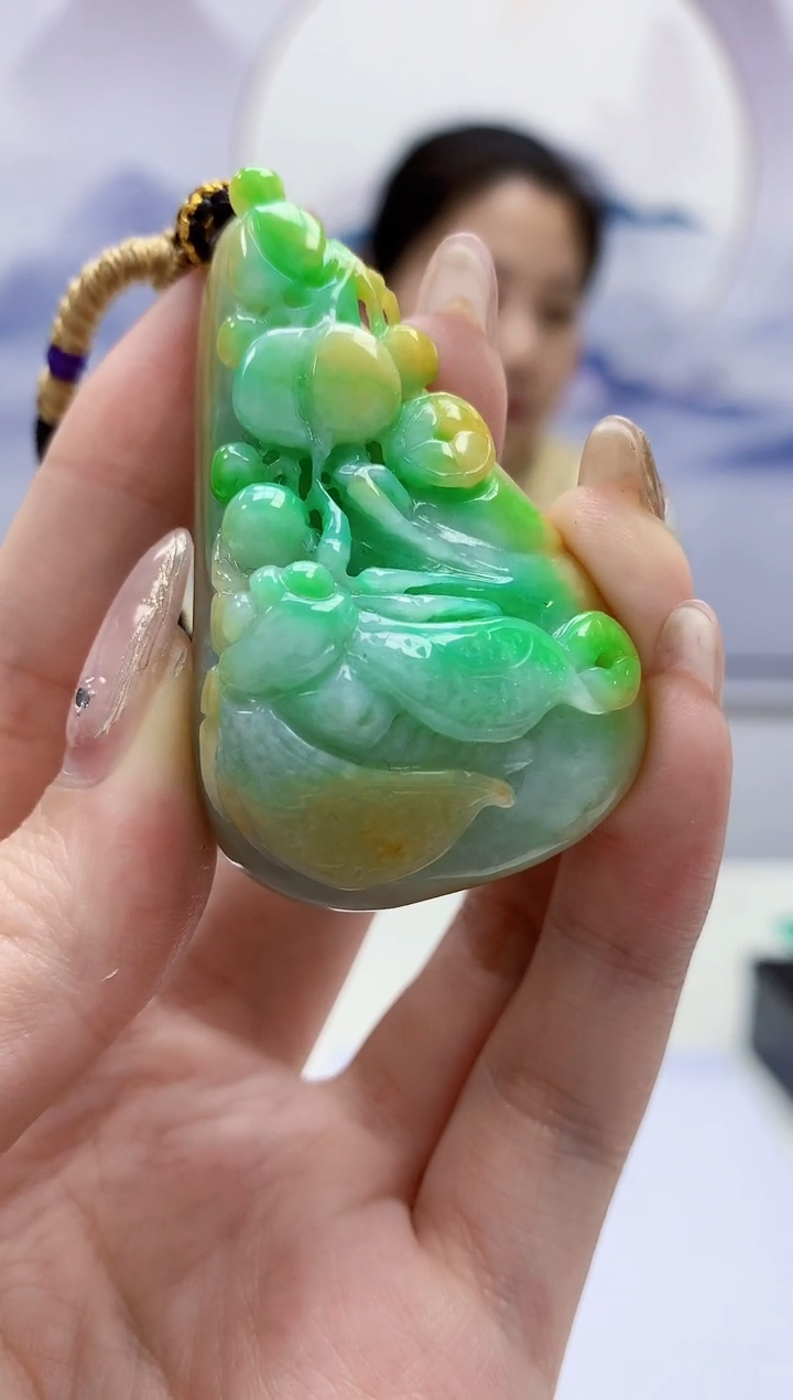 【闪购商品】定制翡翠未镶嵌4902jw-毛货挂件122