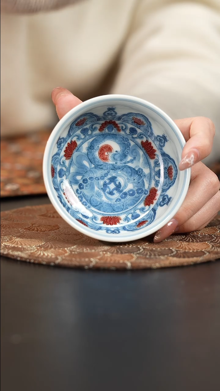 【闪购商品】杯屹朴堂釉里红要参
