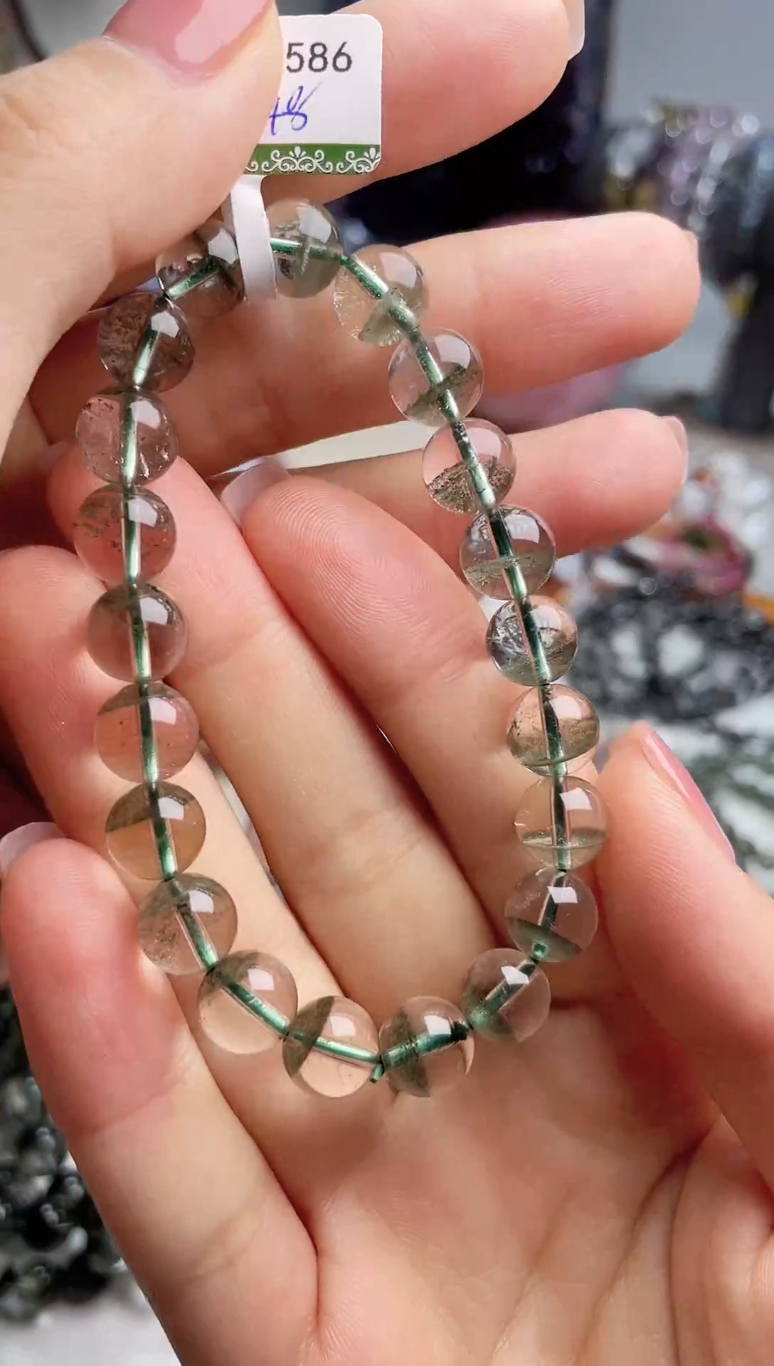 【闪购商品】水晶手链未镶嵌9-10mm天然千层绿幽灵手链