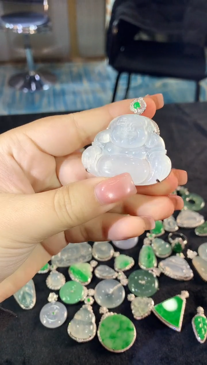 【闪购商品】翡翠吊坠(不含链)18K金镶嵌405定psd时尚