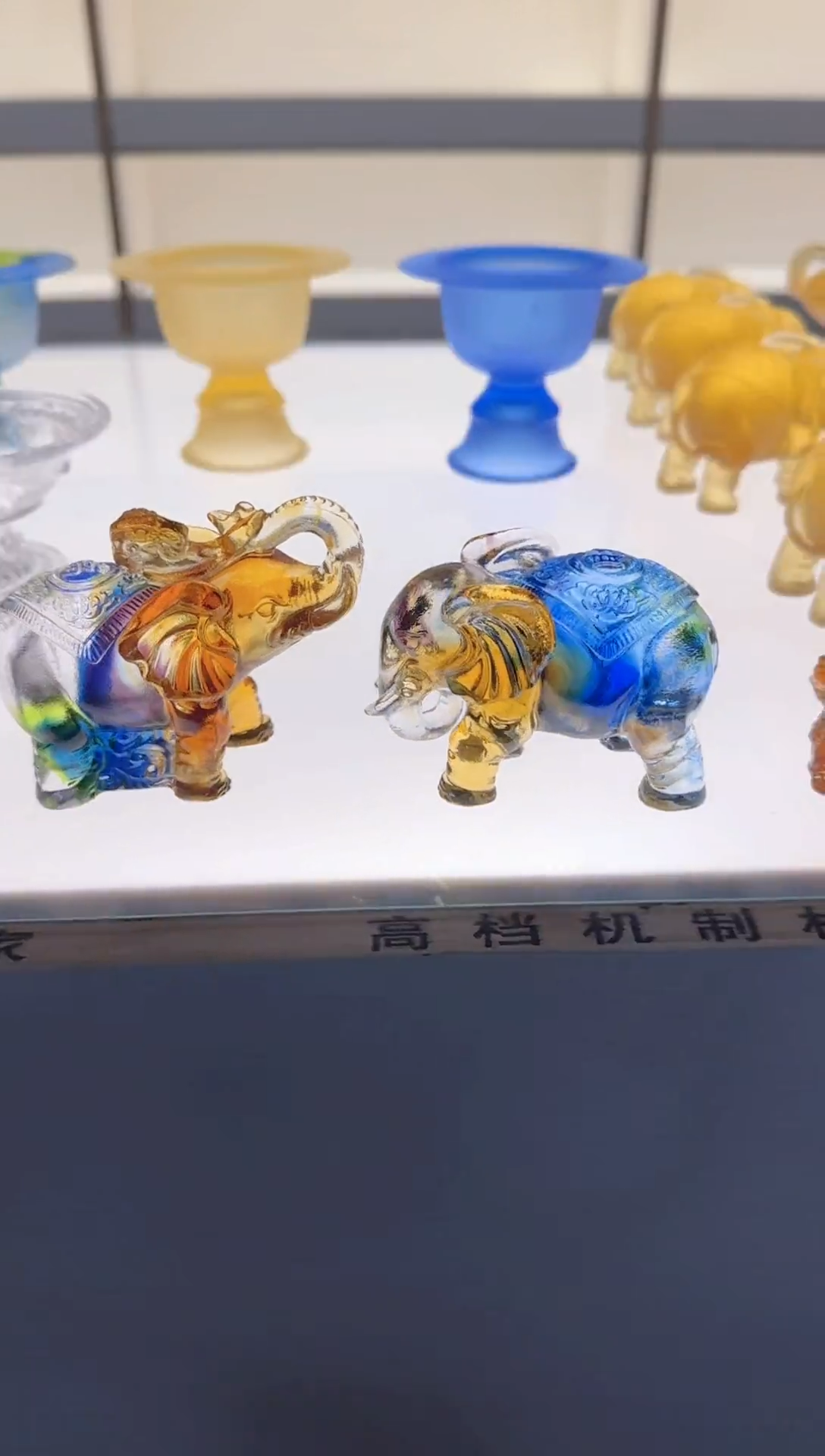 手工艺品琉璃古法琉璃象一对