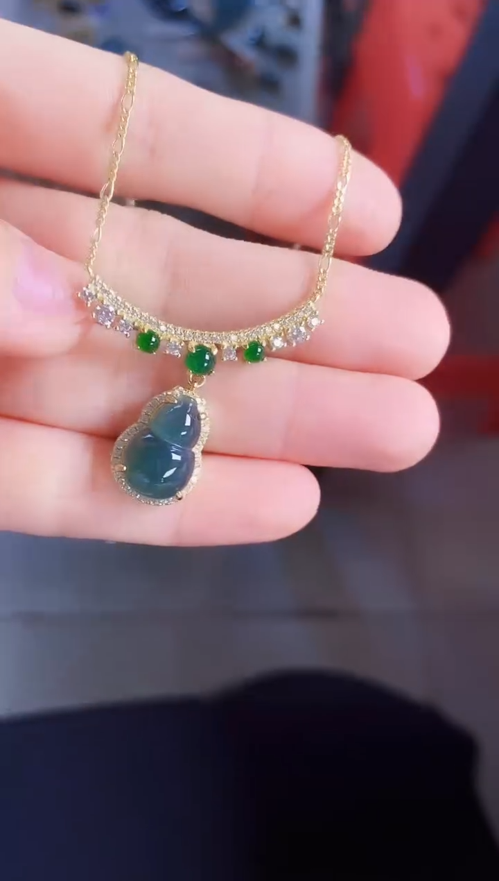 【闪购商品】翡翠颈饰银S925镶嵌46465