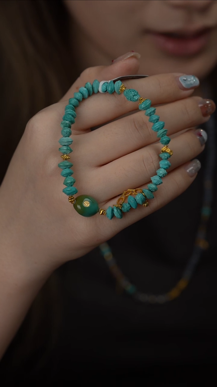 绿松石18K金镶嵌单圈R28（多样性发一件）