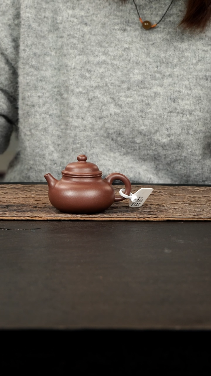 茶壶紫砂老紫泥容天110cc