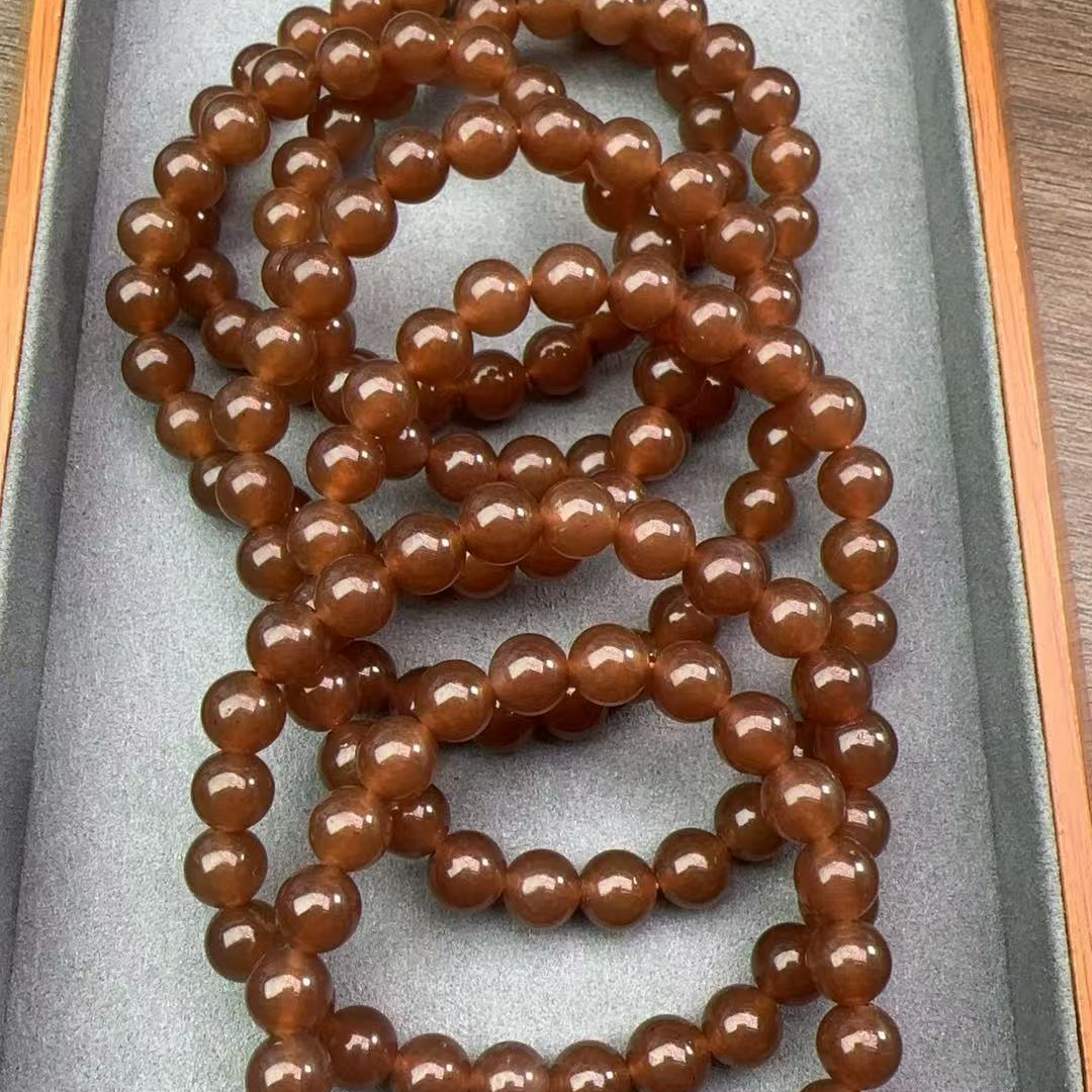 B85 和田玉红红糖手串8mm