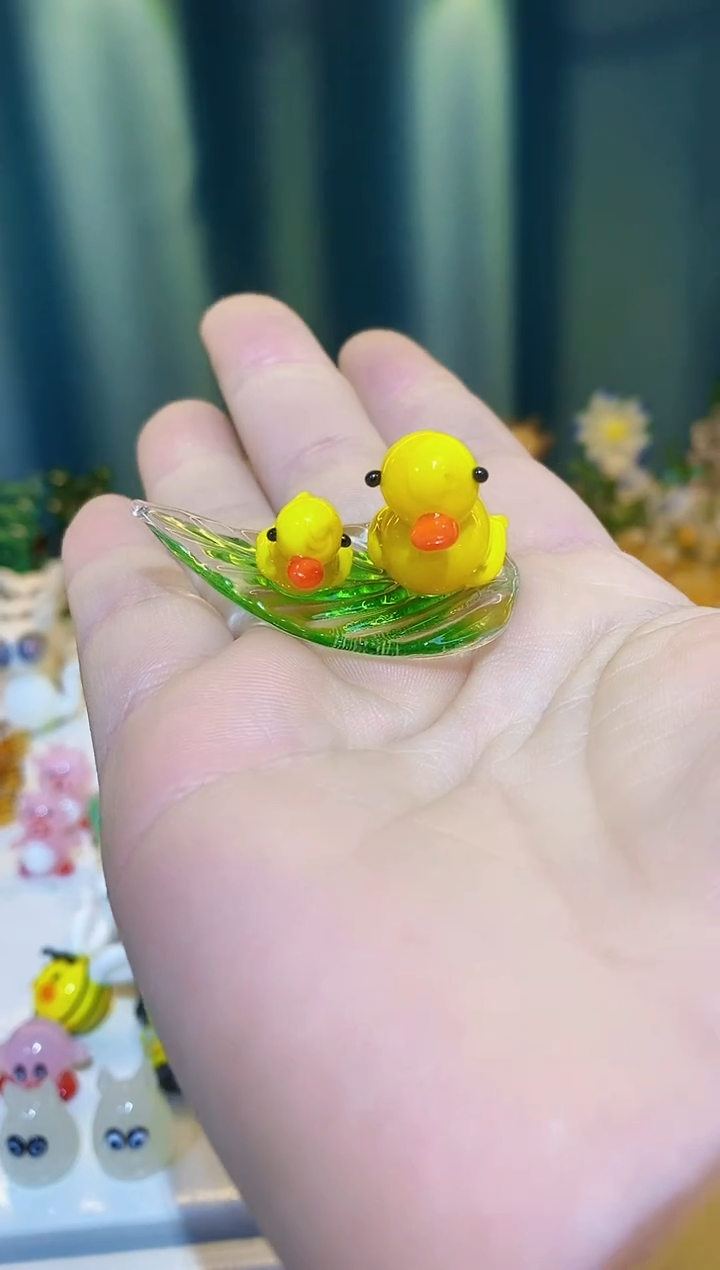 【闪购商品】琉璃手工艺品叶子鸭子