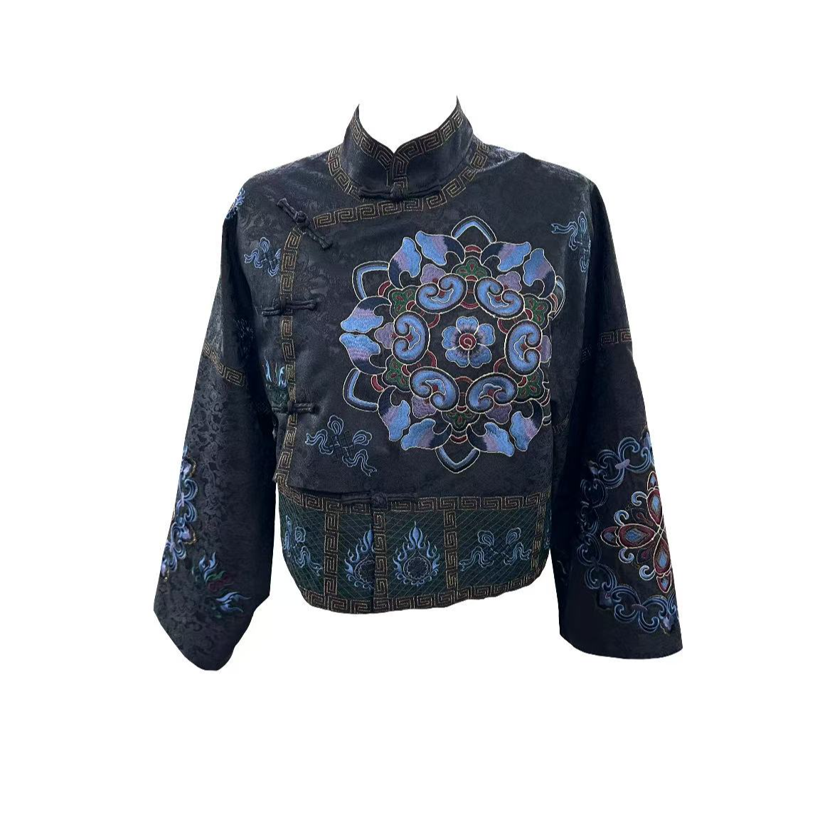 【凤晞宝相】团花刺绣盘扣国风短上衣25XX02T