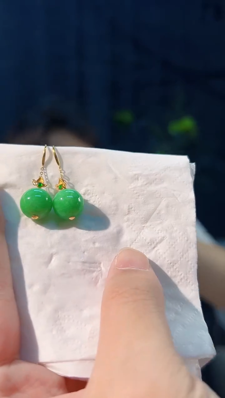 颈饰18K金镶嵌翡翠 缅料A货/支持复检/一件