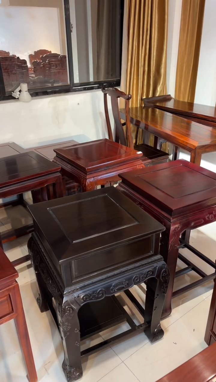 【闪购商品】黑酸枝木类端景台全榫卯结构简约高几