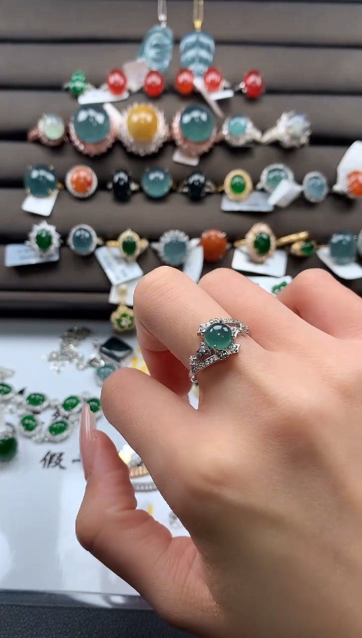 【闪购商品】翡翠戒指银S925镶嵌3213213