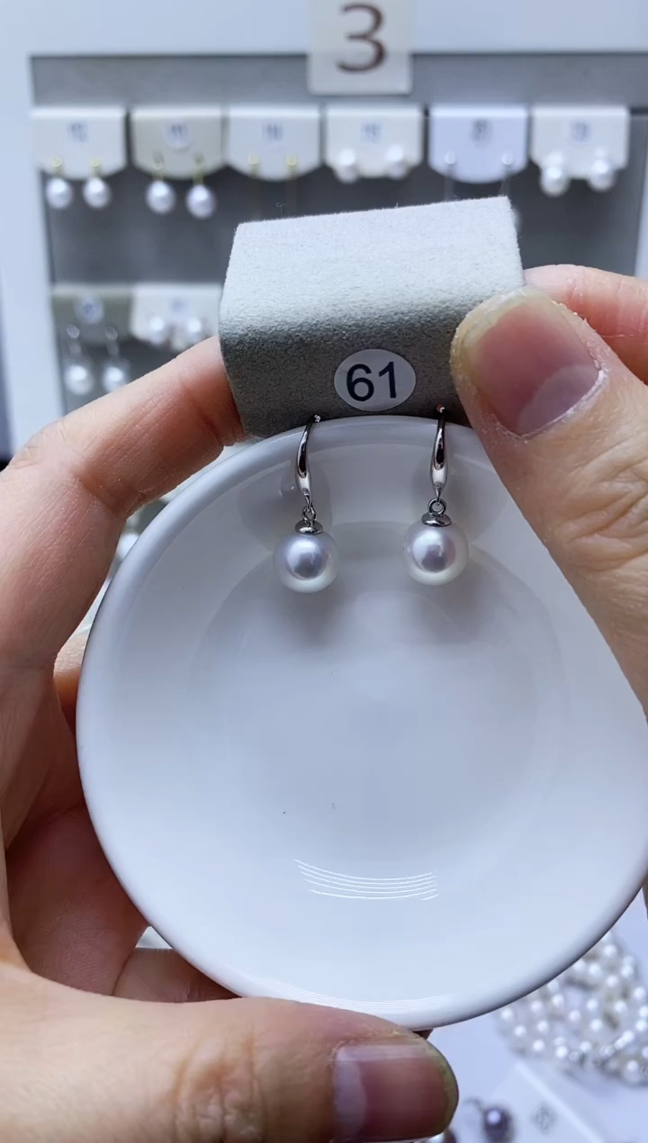 【闪购商品】淡水珍珠耳饰银S925镶嵌61