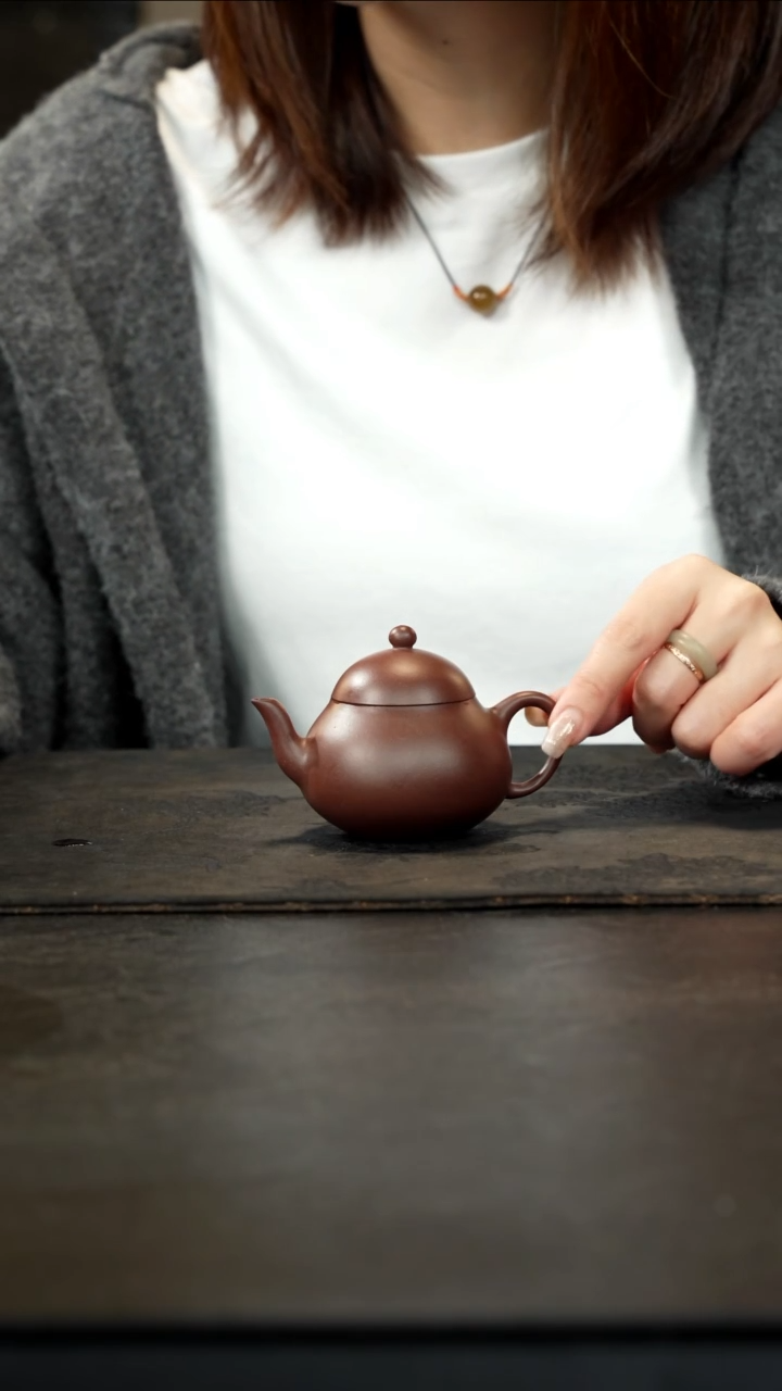 茶壶紫砂老紫泥梨式120cc