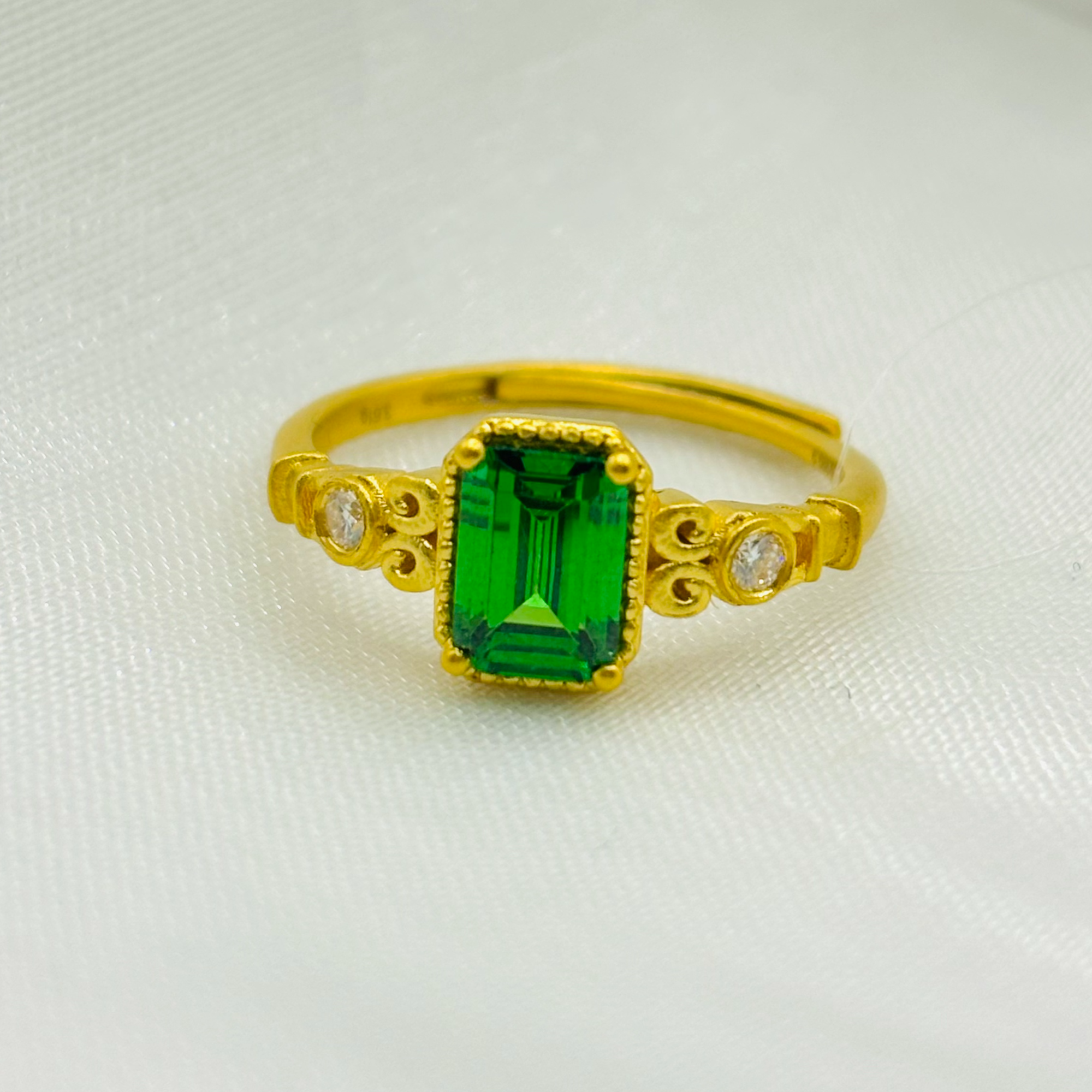 SUNFEEL/赛菲尔【二店】足金999方糖黄金镶嵌戒指礼物时尚实心