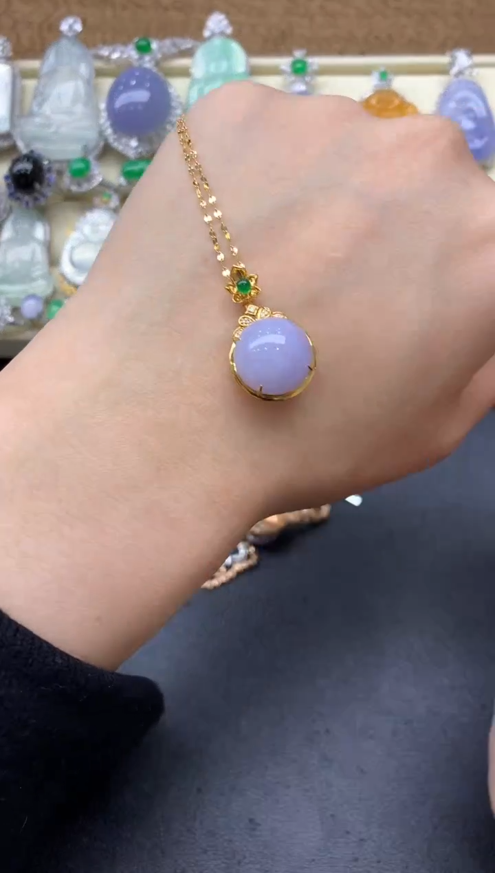 【闪购商品】翡翠颈饰18K金镶嵌370-中国好珍宝