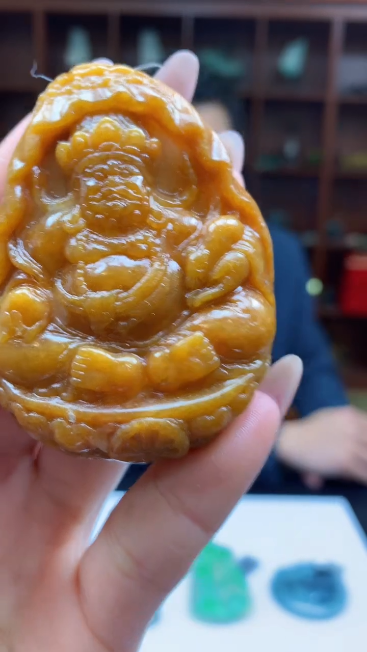 【闪购商品】定制翡翠未镶嵌1049ry-毛货挂件38