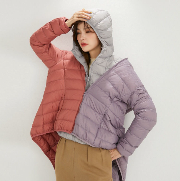 2025秋冬新款纯色女士连帽轻薄羽绒服时尚休闲保暖运动TZ