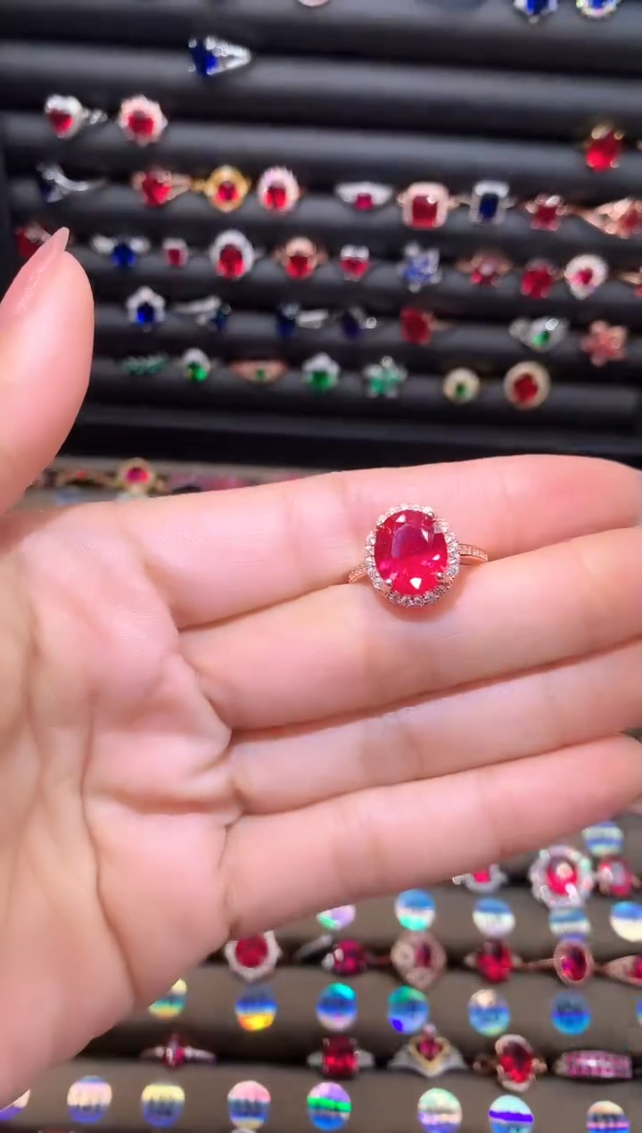 【闪购商品】红宝石戒指银S925镶嵌1012