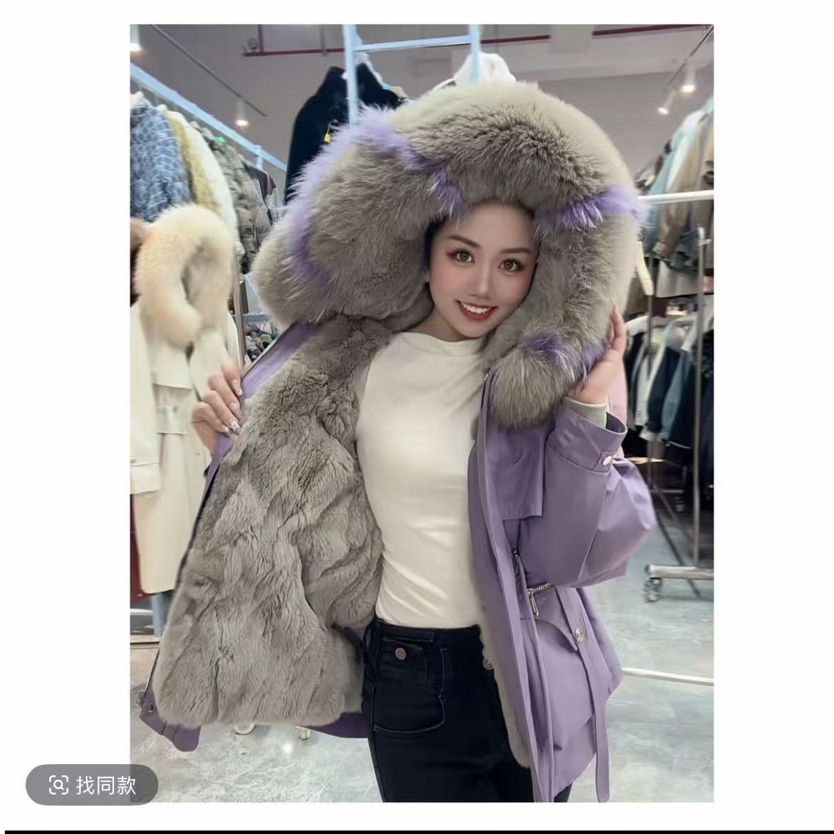 欧韩獭派克服冬季新潮高端连帽三穿法保暖外套