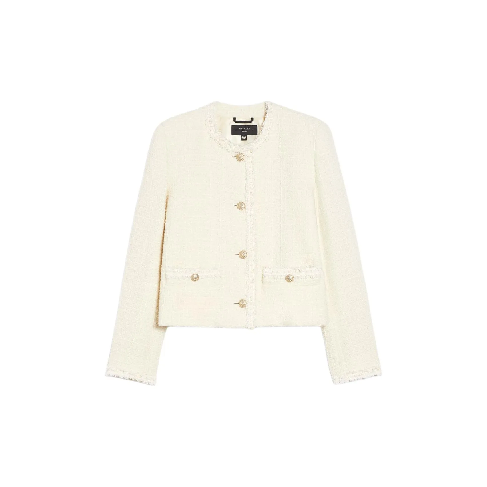 全新未使用 MaxMara 纯色单排扣圆领长袖夹克外套 ZC