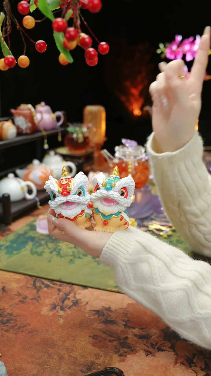 【闪购商品】醒狮树脂摆件2只@@@@@@@