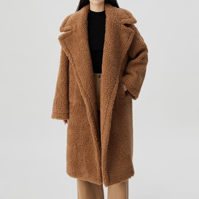 AMASS/阿玛施【新品】新款廓形大翻领保暖泰迪熊大衣外套5400541