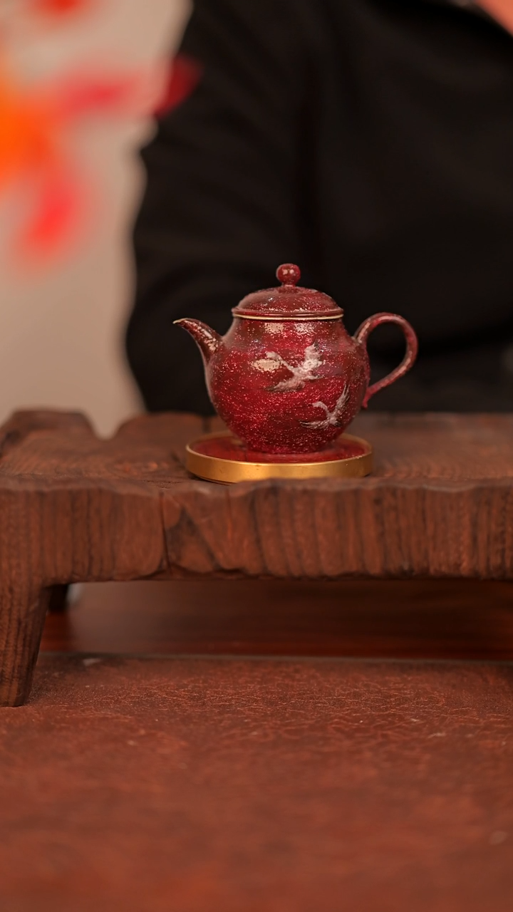 手工仙鹤小茶壶   