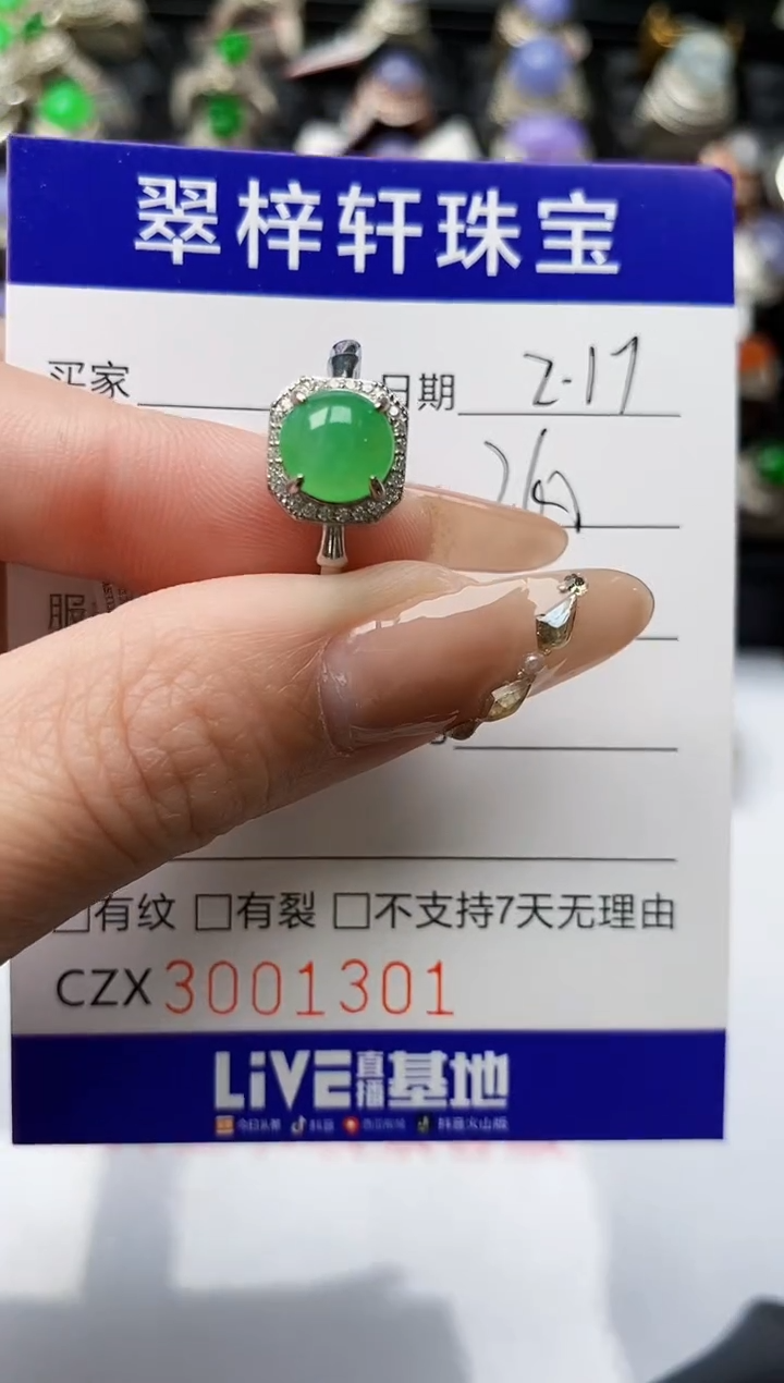 【闪购商品】翡翠戒指银S925镶嵌/1301