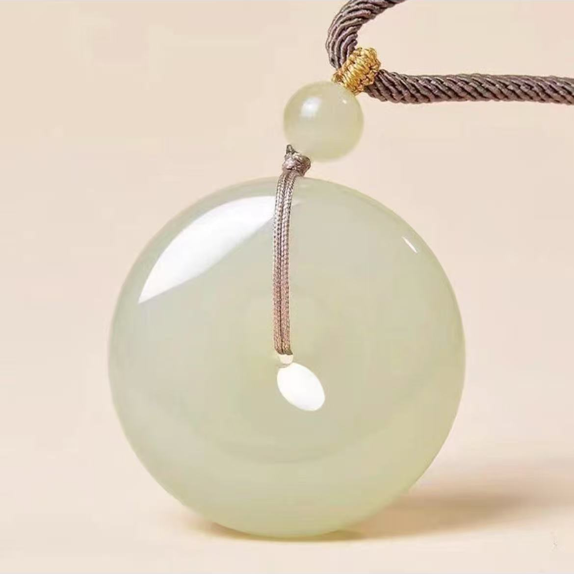 新疆蜂蜜水平安扣吊坠25